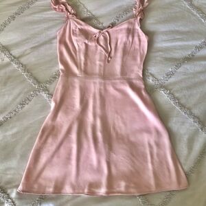 Aritzia Sunday Best Flirt Ruffle Dress PINK